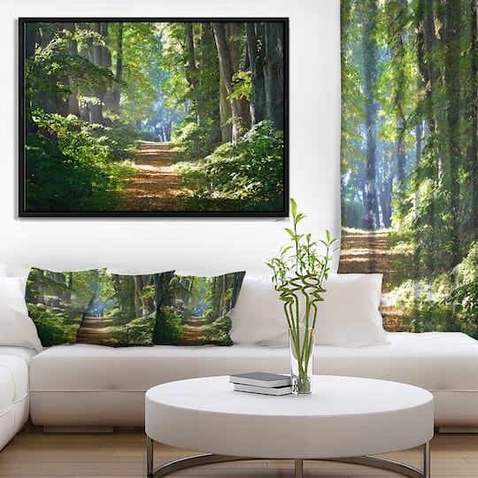 Designart - Bright Green Forest in Morning